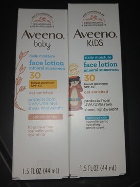 Aveeno Baby & Kids Daily Moisture Face Lotion With SPF 30- Set